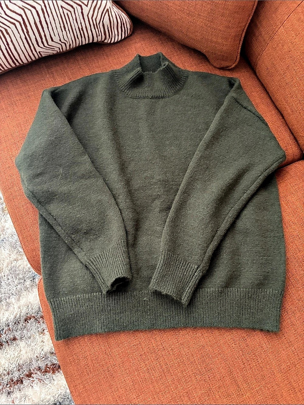 SHEIN Solid Mock Neck Sweater Women's Hunter Green Size Small